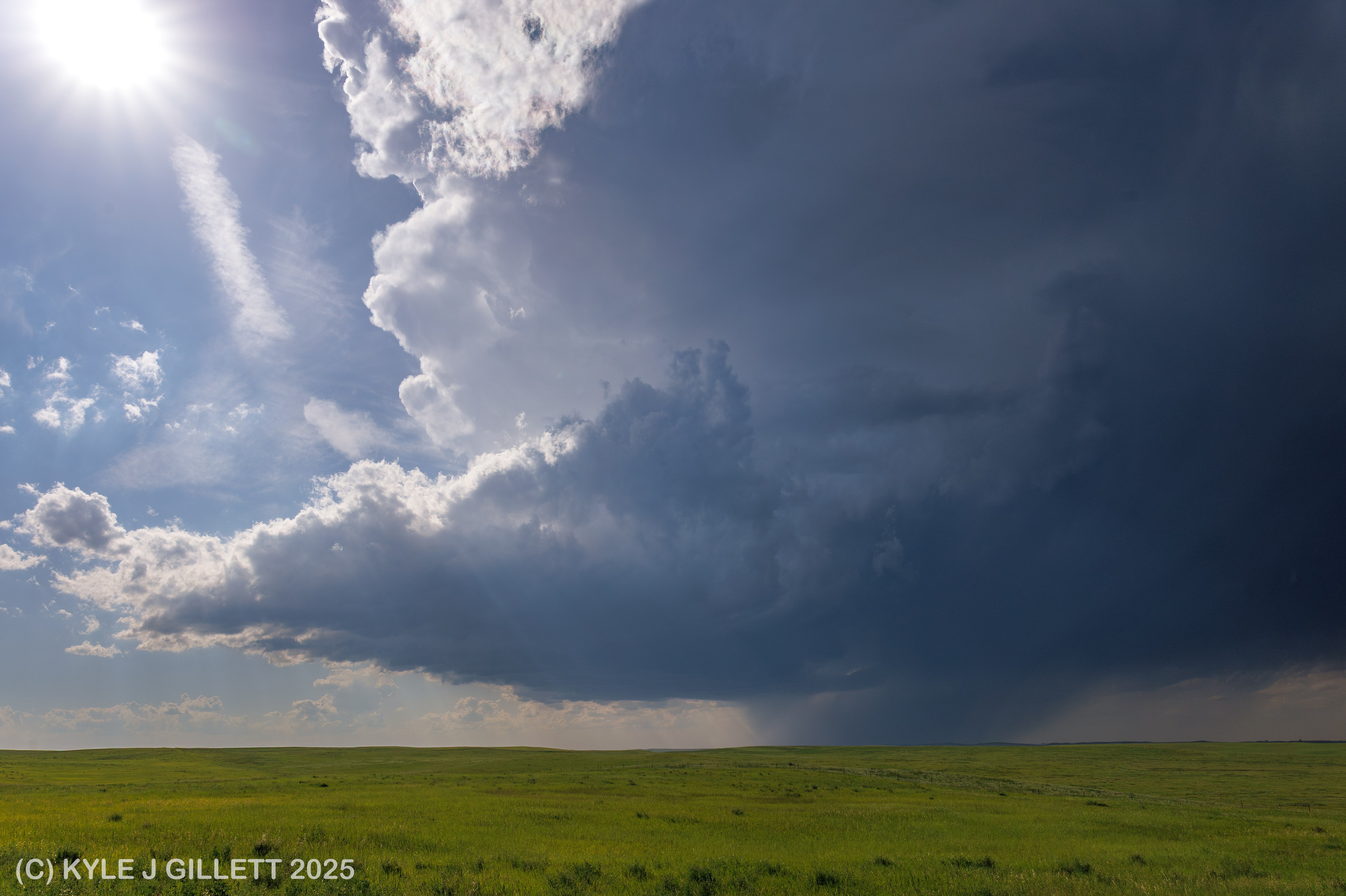 Young low-precipitation supercell near Belfield, North Dakota.