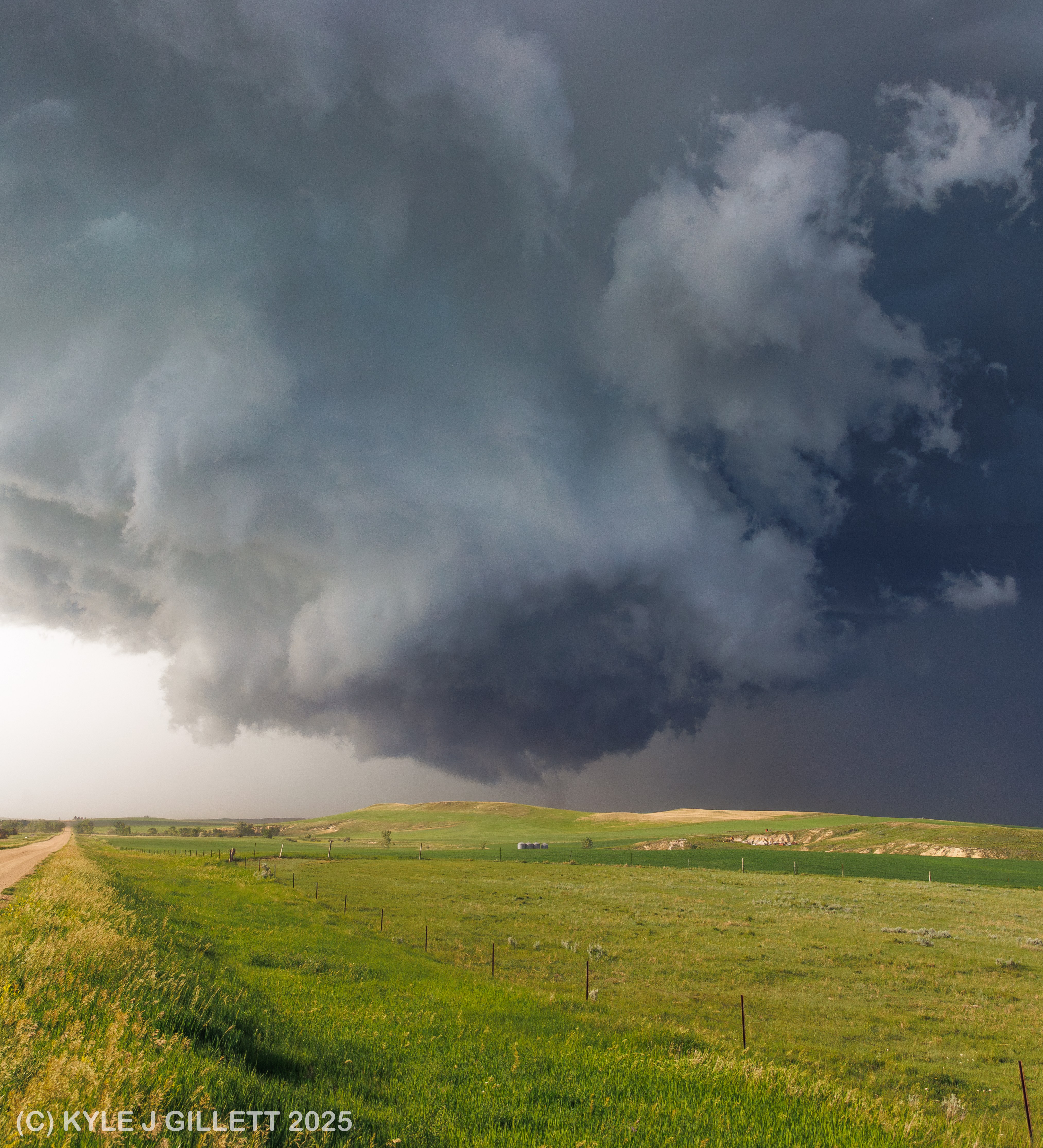 Rain-free low-level mesocyclone south of South Heart, North Dakota.